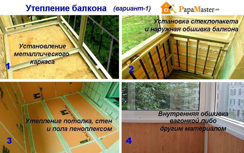 Утепление балкона: пошаговая инструкция теплоизоляции, варианты как сделать самому