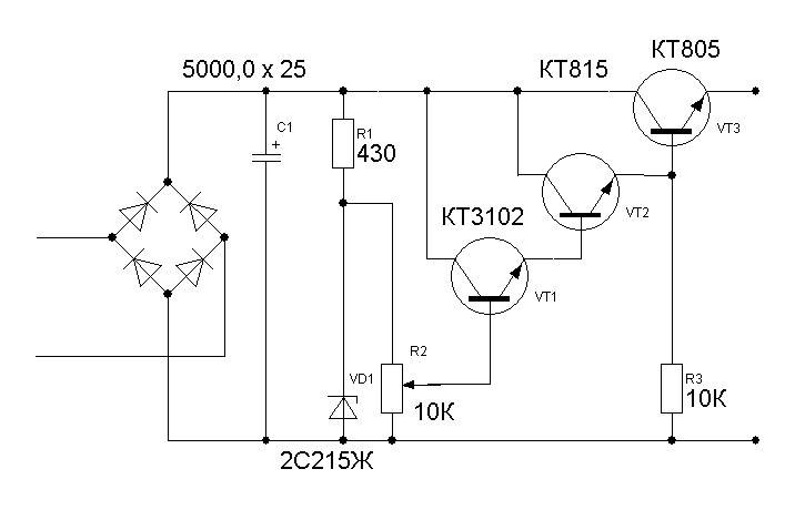 Стабилизатор тока для светодиодов + схемы на транзисторе, с регулятором напряжения