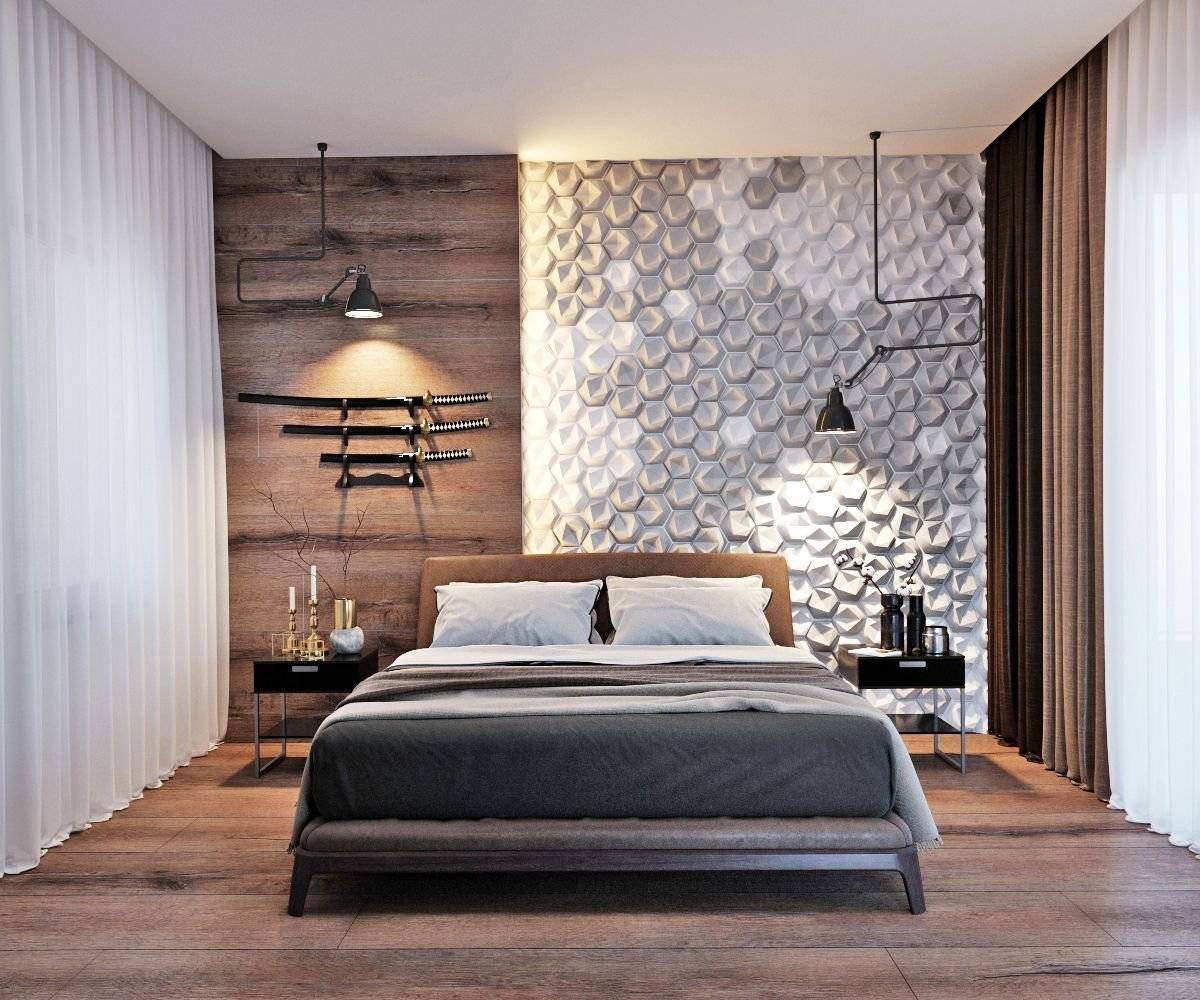 Стена над кроватью в спальне: оформление и декор, примеры от квартблога