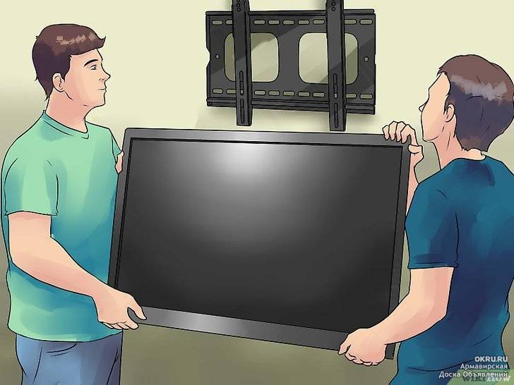 Как повесить на стену телевизор с кронштейном и без него