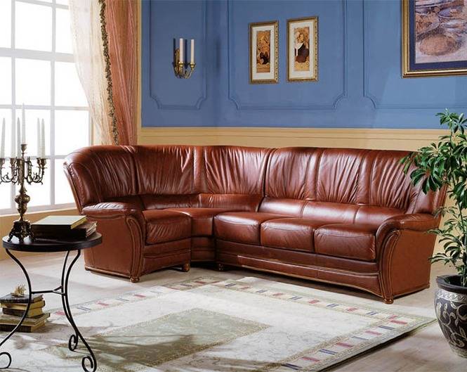 Кожаный диван как стильная часть интерьера