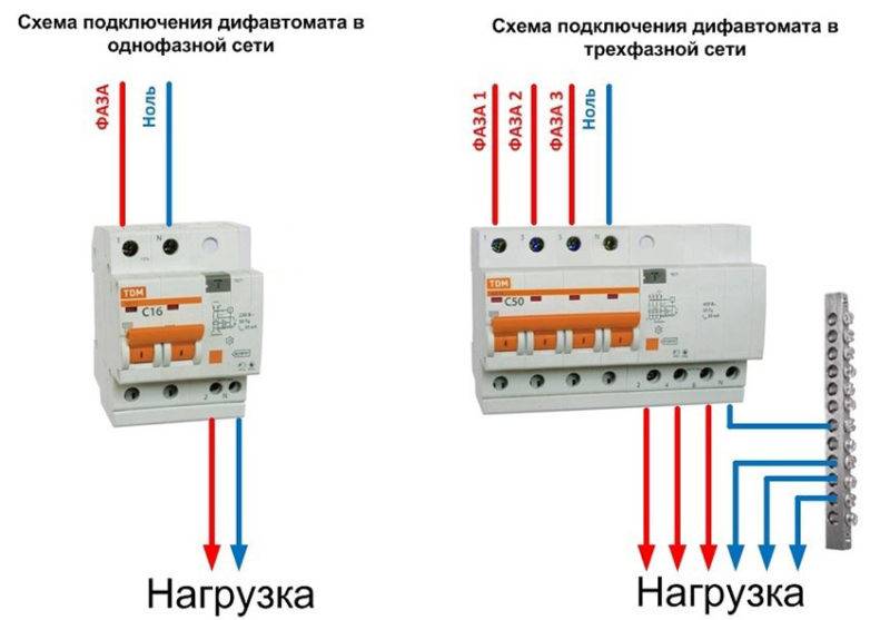 Дифференциальный автоматический выключатель — схемы и особенности подключения