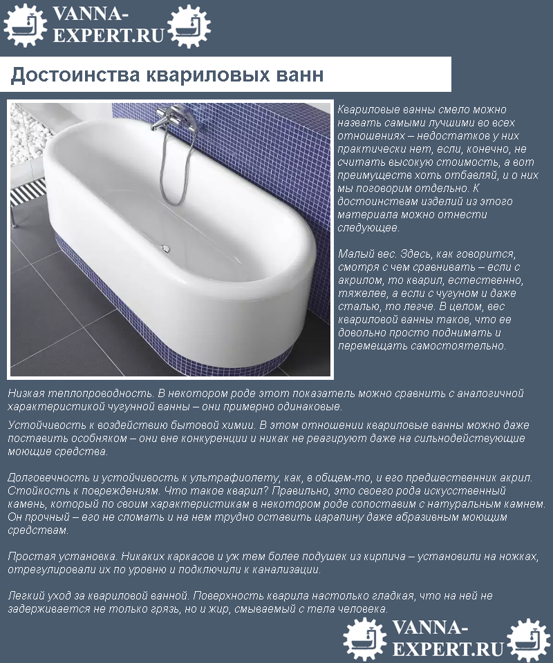Квариловая ванна: ориентиры выбора до недостаткам и достоинствам — sibear.ru