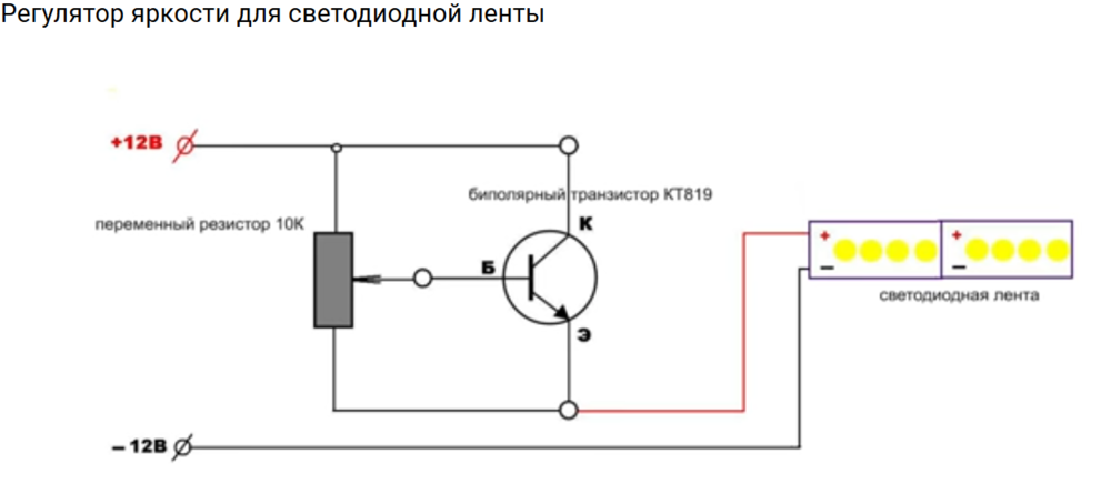 Диммер для светодиодной ленты: описание, применение и схемы подключения