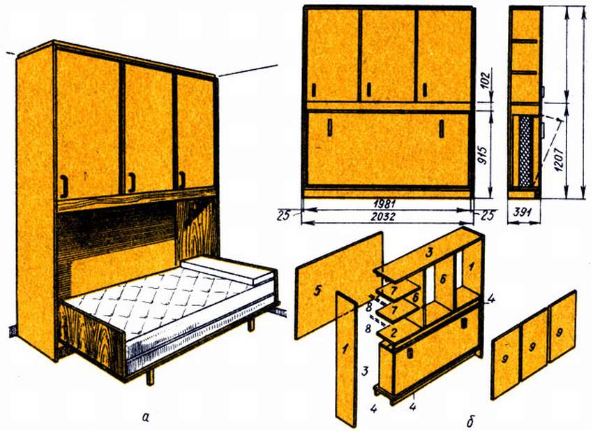 Шкаф-кровать трансформер - разновидности, правила выбора