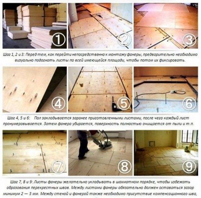 Фанера на деревянный пол: способы монтажа