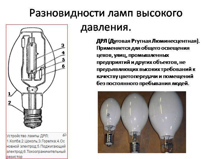 Лампа дрл: устройство, принцип работы, схема подключения, технические характеристики, разновидности