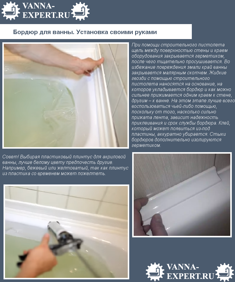 Самоклеящаяся бордюрная лента для ванны: способы обработки стыка, материал и преимущества, установка