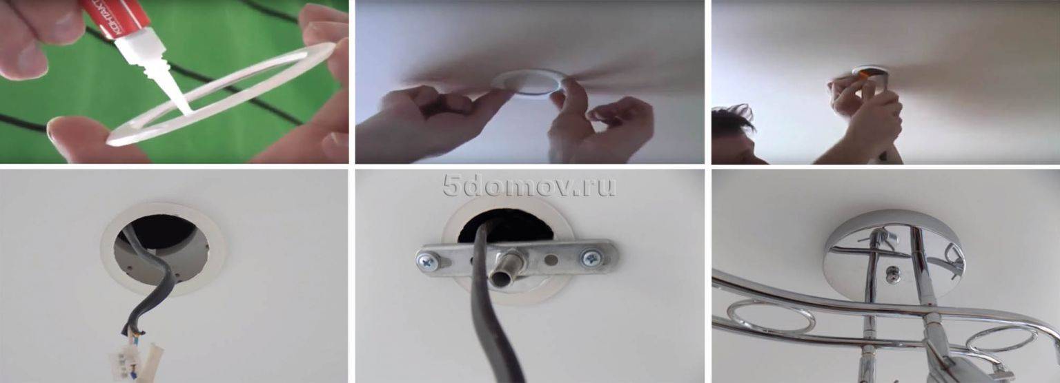 Как повесить люстру на натяжной потолок - пошаговый план (10 фото)