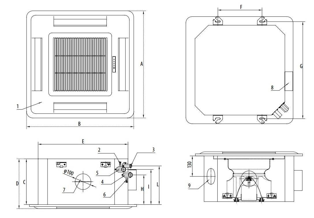 Кондиционеры кассетные потолочные: схема монтажа и преимущества