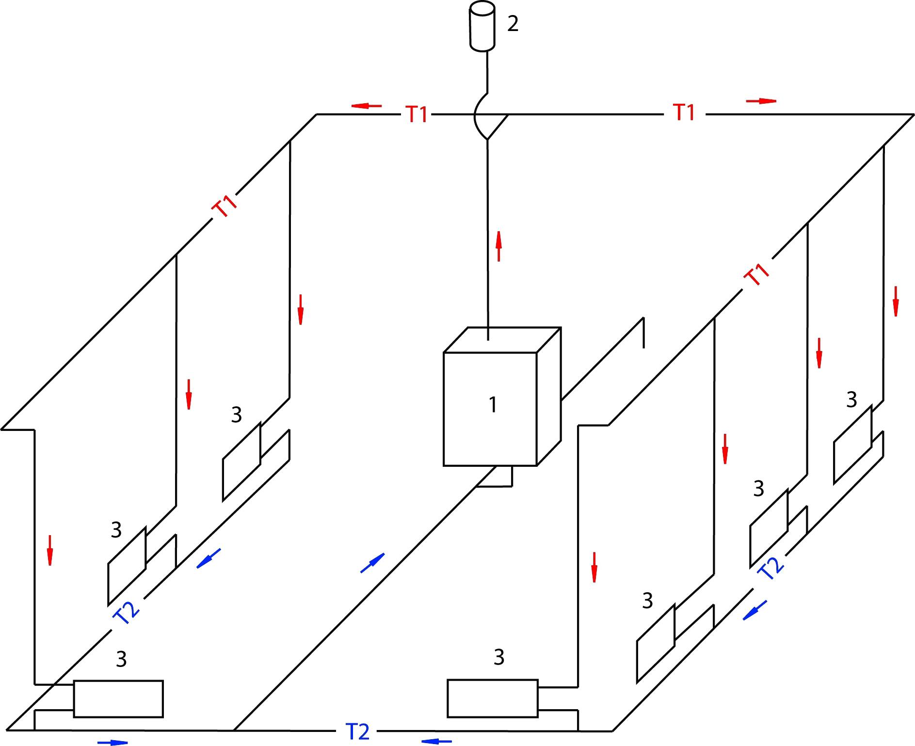 Схема открытой системы отопления с баком и циркуляционным насосом