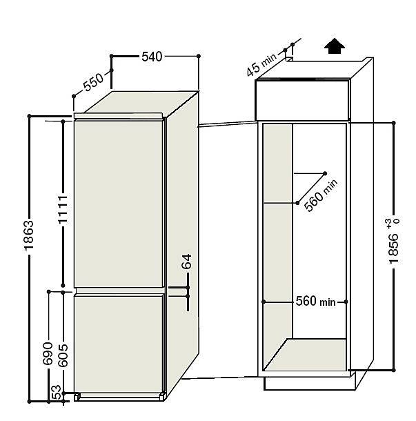 Встроенный холодильник размеры фасадов - в помощь домашнему мастеру