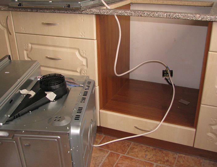 Подключение духового шкафа: сечение кабеля, номиналы автоматов, место под розетку