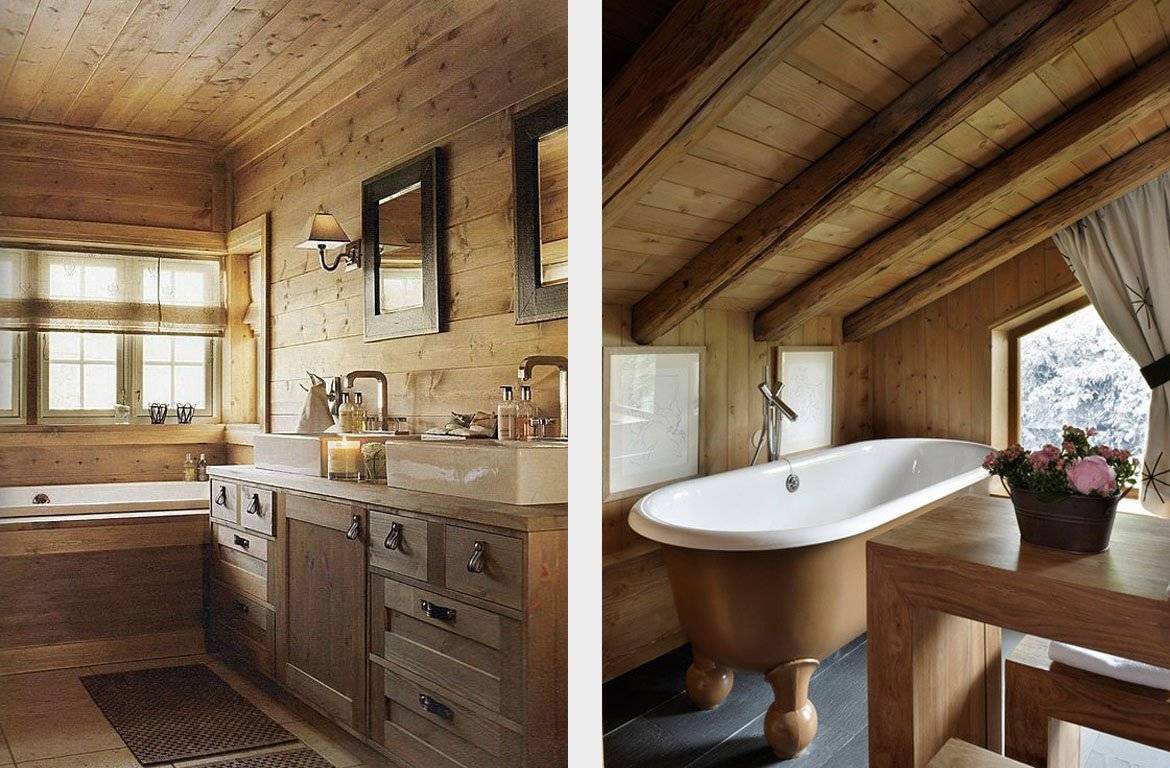 Отделка туалета в деревянном доме фото