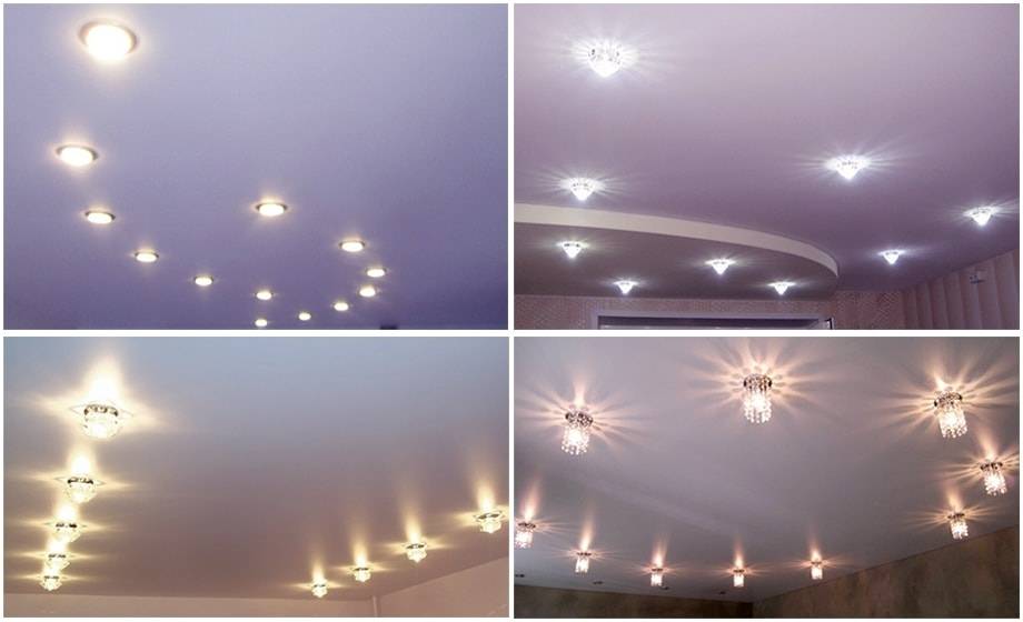 Лучшие схемы расположения встроенных светильников на натяжном потолке