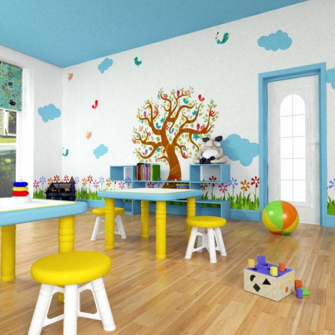 Этапы покраски стен в качестве отделки детской комнаты: выбор краски и способы ее нанесения